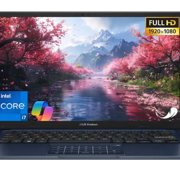 ASUS Vivobook 14" Laptop - FHD (1920 * 1080) - Intel Core i7-1355U - 10 Cores - Intel UHD Graphics - Copilot - Privacy Camera - Windows 11 Home - w/Wireless Mouse (12GB RAM |...