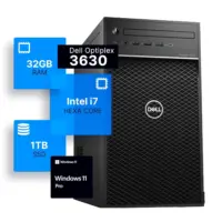 Dell Precision 3630 Tower Desktop Computer | Intel i7-8700 (3.4) | 32GB DDR4 RAM | 1TB SSD Solid State | Windows 11 Professional | Home or Office PC (Renewed)