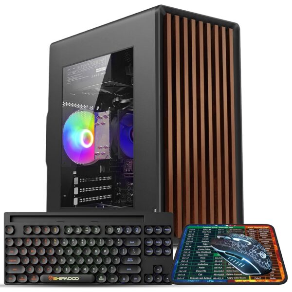 Desktop Computer Tower PC, Intel Core i7-4770-3.4GHz, 16GB DDR3 RAM, 512GB M.2 SSD Hard Drive, RGB Fan x 3, Wi-Fi 6.0, USB 3.0, HDMI, Windows 11 Home or Office