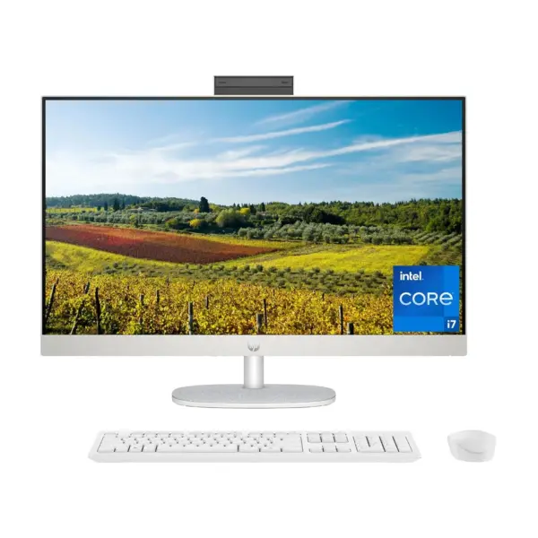 HP 27 inch All-in-One Desktop PC, FHD Display, 13th Gen Intel Core i7-1355U, 16 GB RAM, 512 GB SSD, Intel UHD Graphics, Windows 11, non touch (upgrade)