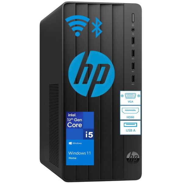 HP Tower PC Desktop Computer for Home Business Student, Intel 6-Core i5-12500 (Beat i7-11700), 32GB DDR4 RAM, 1TB PCIe SSD, WiFi, Bluetooth, RJ-45, HDMI, VGA, Keyboard and...