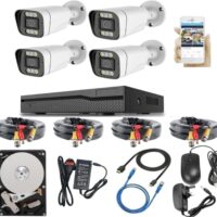 Napco 5MP HD Full Time Colour Security Camera CCTV Surveillance System Kit (NAP-6604 S) for Home and Office/4CH DVR-4 Outdoor(Bullet) With Mic/Hard Disk/Night...