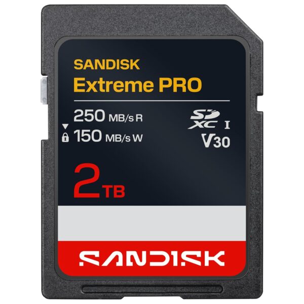 SANDISK Extreme PRO SD UHS-II V90 Card 2TB (read speeds up to 310MB/s, write speeds up to 305MB/s, works with DSLR and Mirrorless cameras)