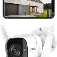 Tapo TP-Link 2K HD Security Camera Outdoor Wired, IP66 Weatherproof, Motion/Person Detection, Works with Alexa & Google Home, Built-in Siren w/Night Vision, Cloud/SD Card...