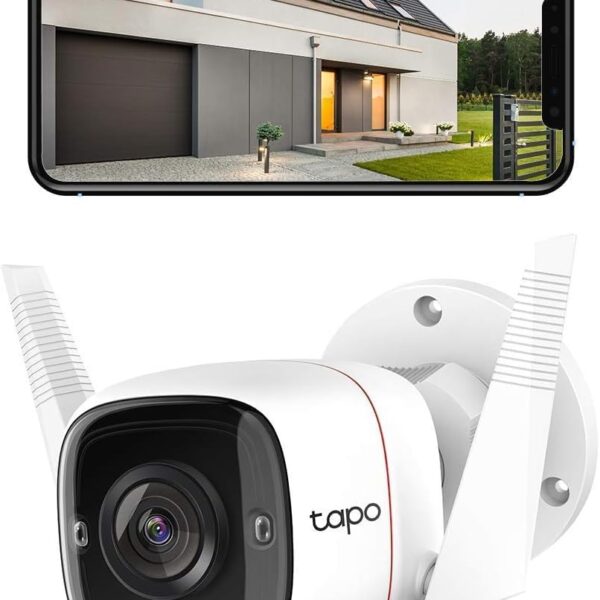 Tapo TP-Link 2K HD Security Camera Outdoor Wired, IP66 Weatherproof, Motion/Person Detection, Works with Alexa & Google Home, Built-in Siren w/Night Vision, Cloud/SD Card...