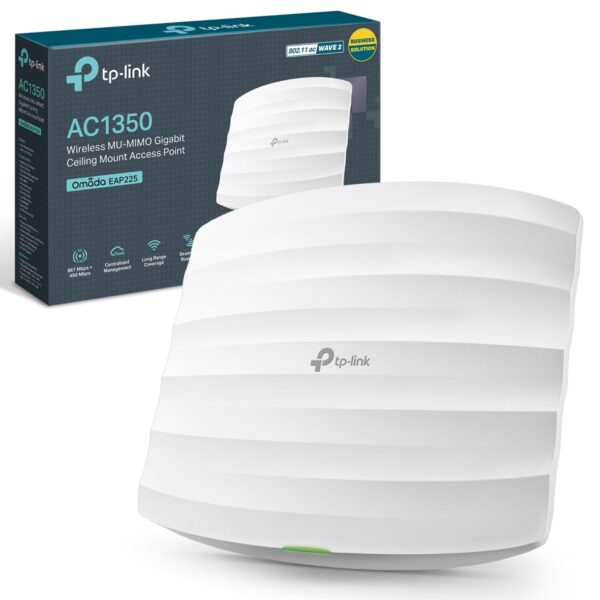 TP-Link AC1350 Wireless Access Point, Wi-Fi Dual Band with MU-MIMO, 1 Gigabit Ethernet Port Support 802.3af/at/24V Passive PoE, Support Multiple SSIDs, Easily Mount to Wall or...
